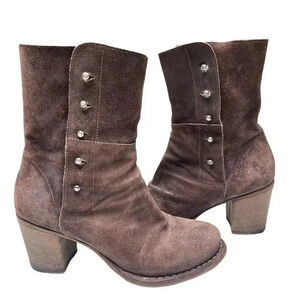 Fiorentini + Baker Boots Beth Brown Suede Heel Equestrian Moto Women EUR 37 US 7
